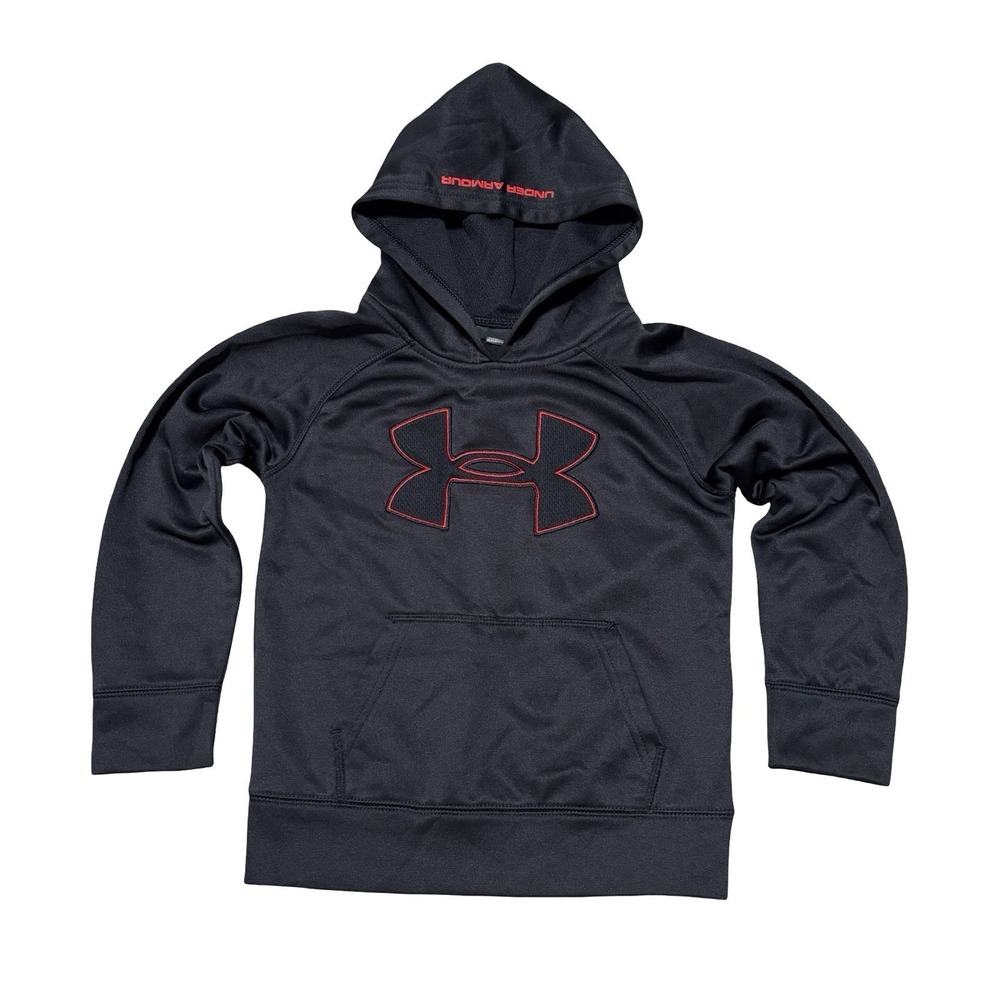 Under Armour Boys Pullover Hoodie Black Size 5 - 14.5 x 18 - Picture 1 of 5
